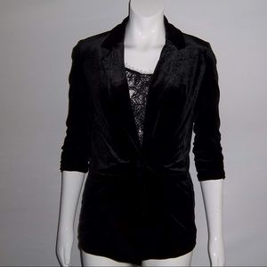 Charlotte Russe Black Velvet Blazer Sz Small